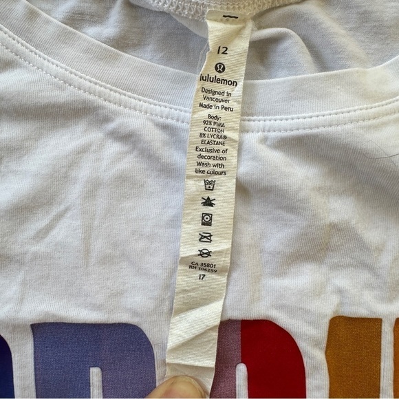 RARE Lululemon Proud & Present Women's White Rainbow Muscle Tank Top Size 12 - Picture 4 of 16